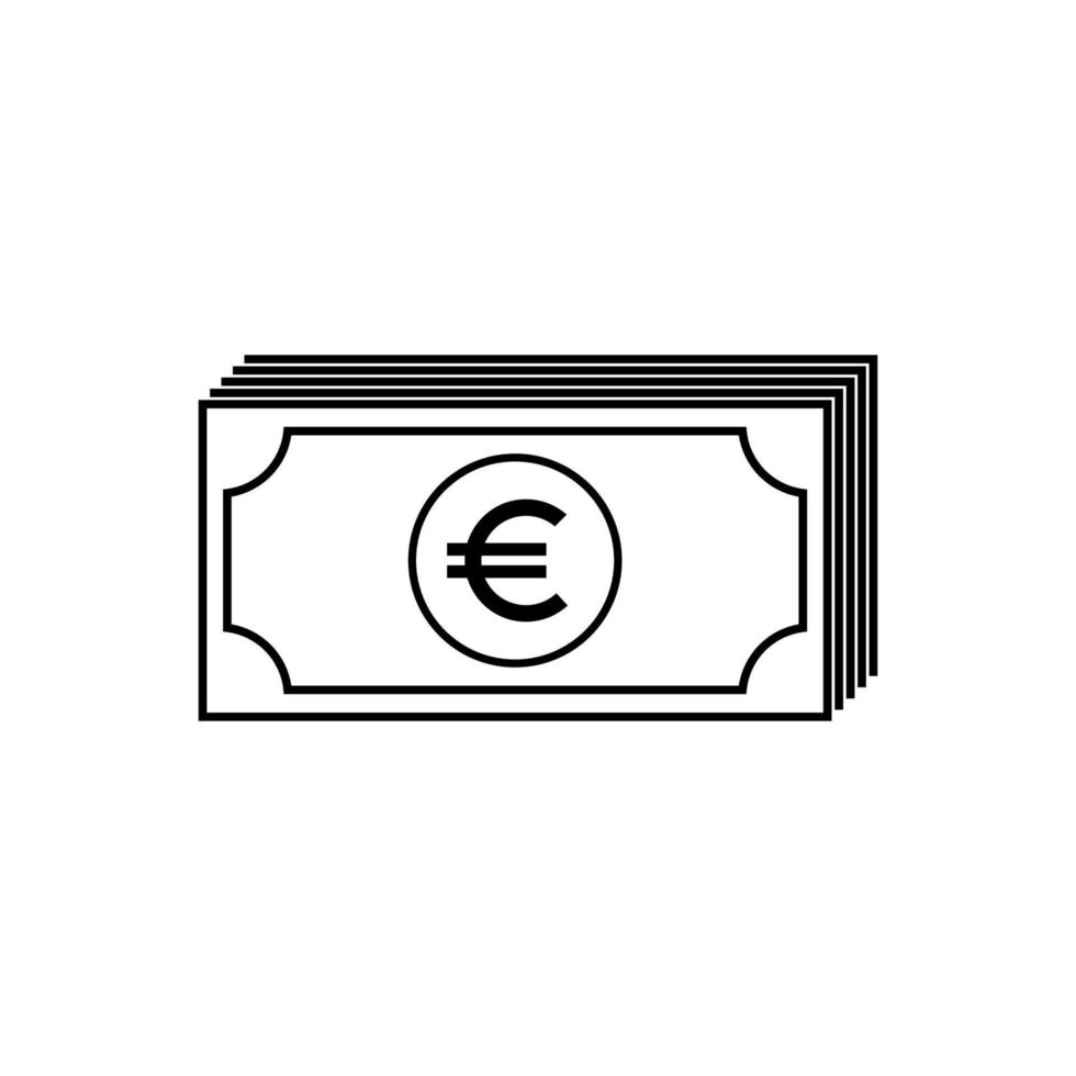 Euro Icon Symbol for Pictogram or Graphic Design Element. Vector Illustration