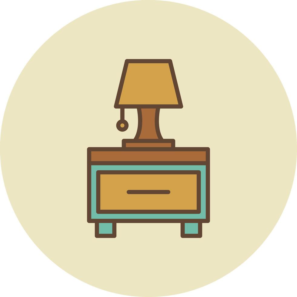 Nightstand Filled Retro vector
