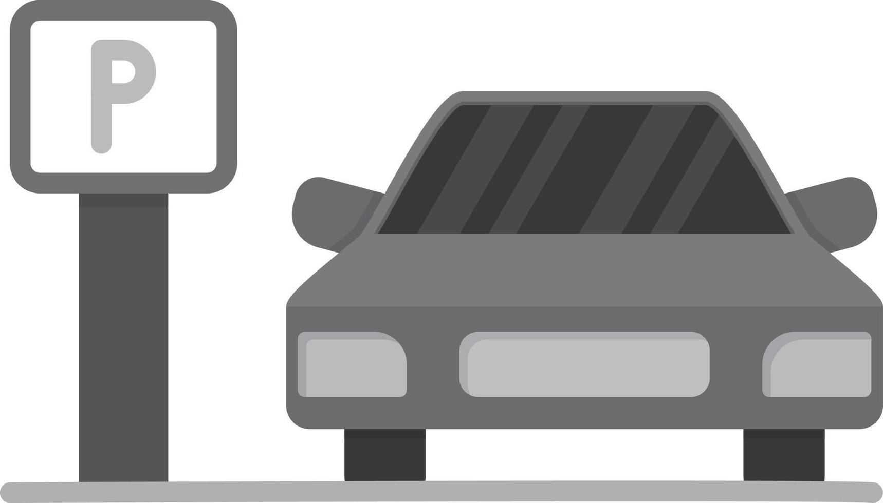20 - Parking Lot Flat Greyscale vector