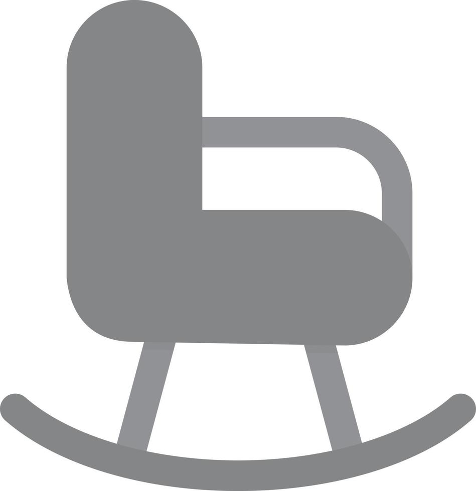 Rocking Chair Flat Greyscale vector