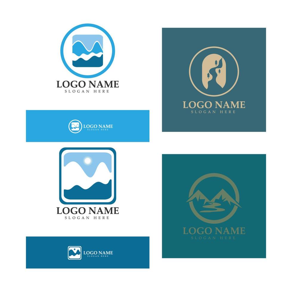 River Logo vector icon illustration design template