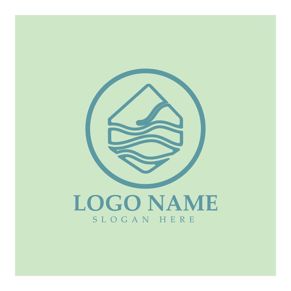 River Logo vector icon illustration design template