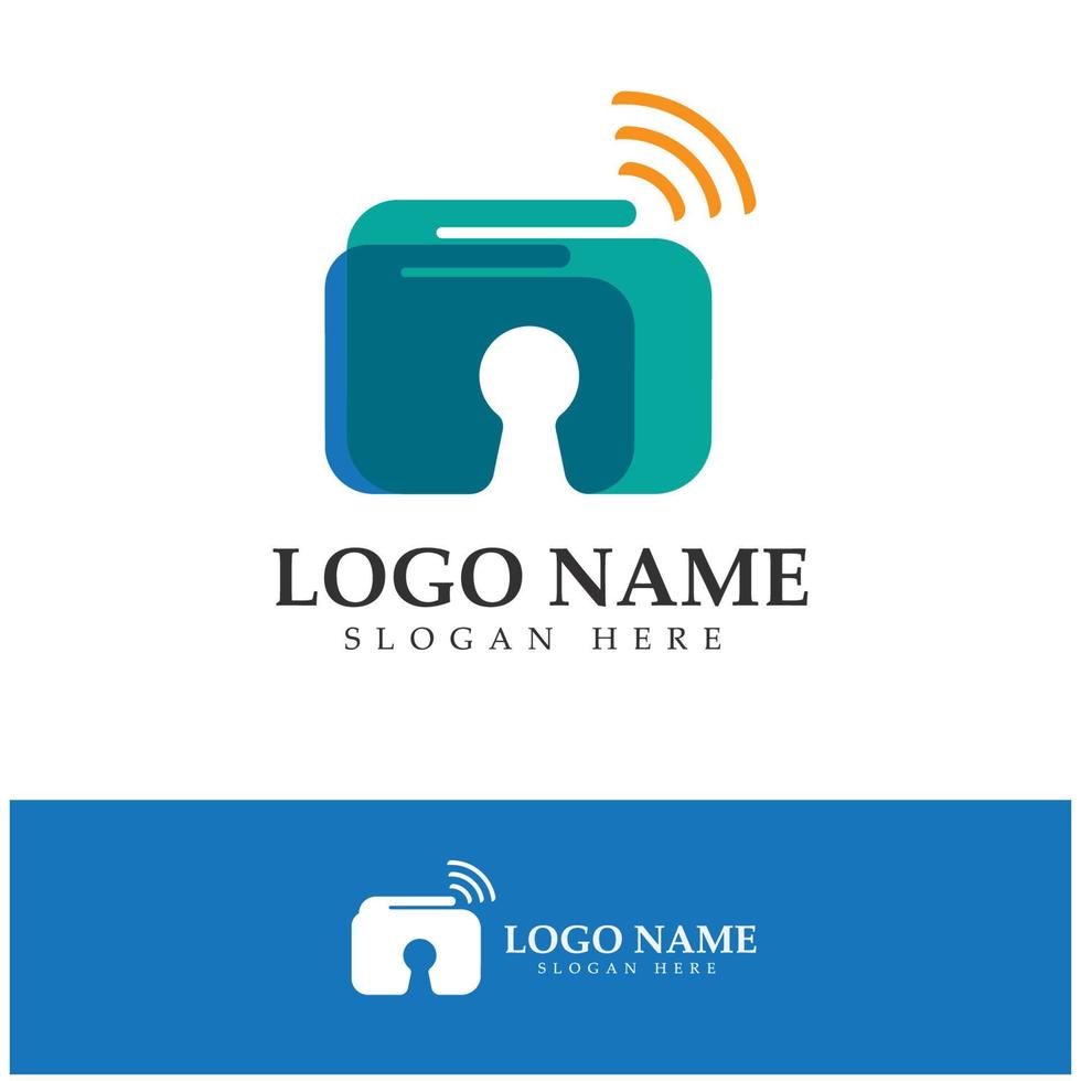 e-wallet logo design icon vector