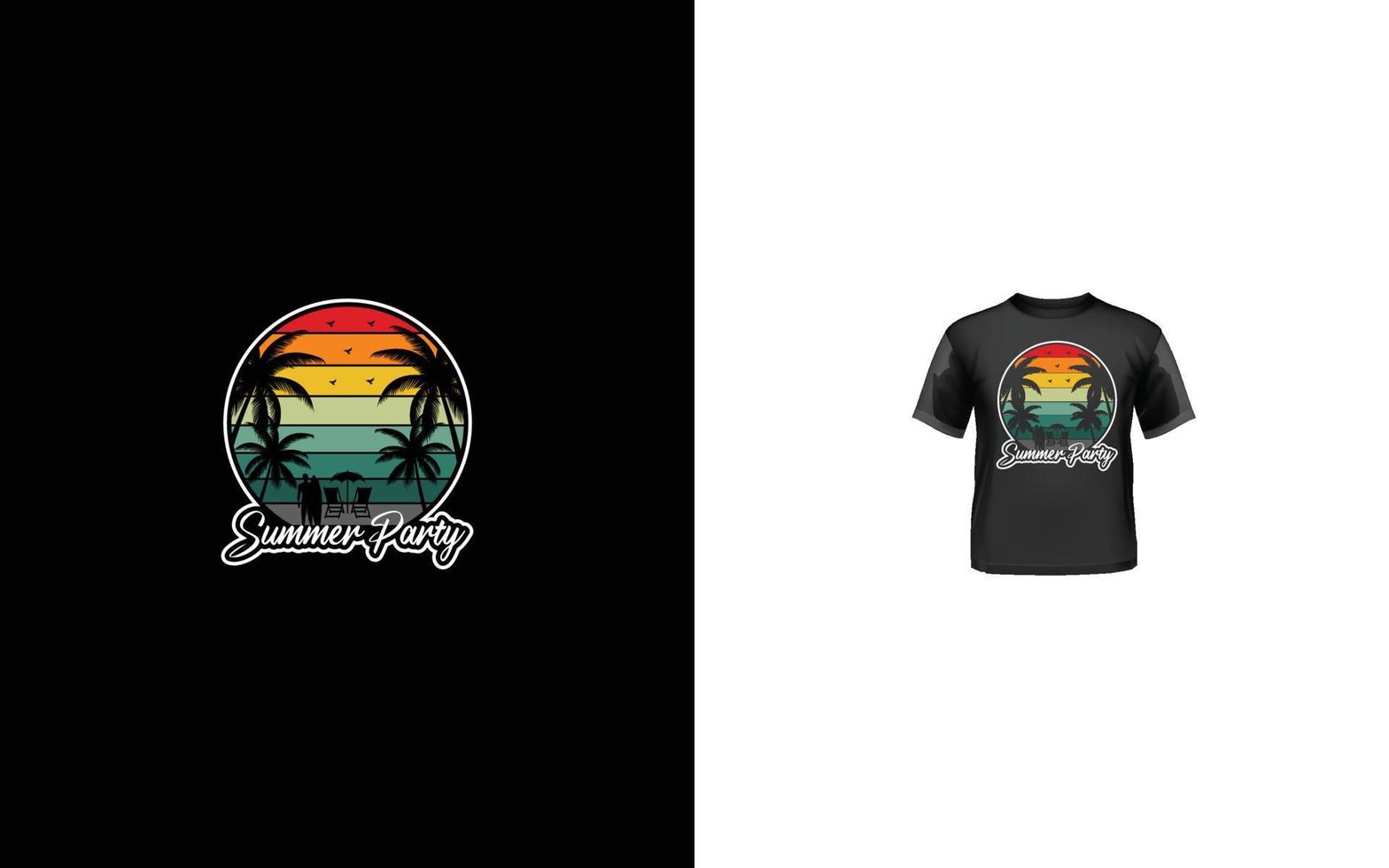 Retro vintage sunset summer t shirt design vector