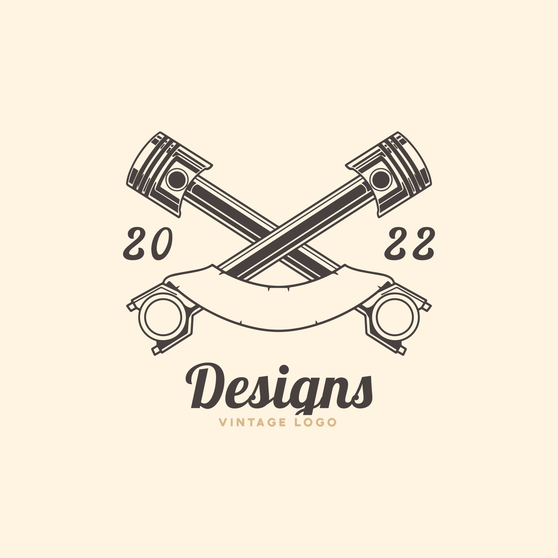 Vintage Piston emblem, piston logo template. 9749197 Vector Art at Vecteezy