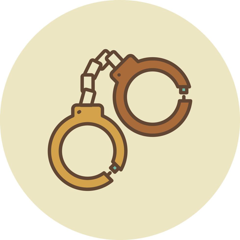 Police Handcuffs Filled Retro vector