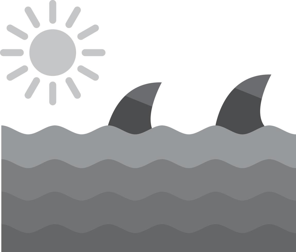 tiburón plano en escala de grises vector