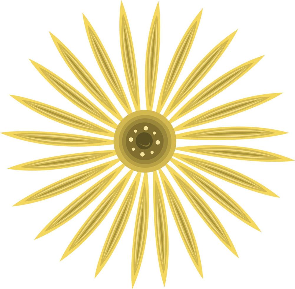 Ilustración de vector de flor de ornamento amarillo para diseño gráfico y elemento decorativo