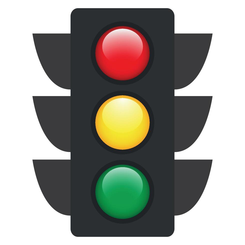 Illustration of a semaphore with switched on lamps vector
