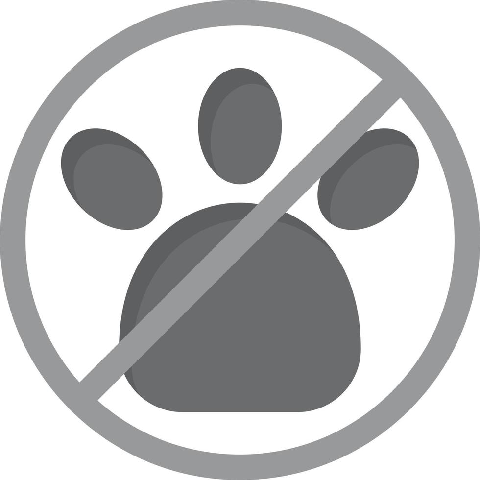 No Pets Allowed Flat Greyscale vector