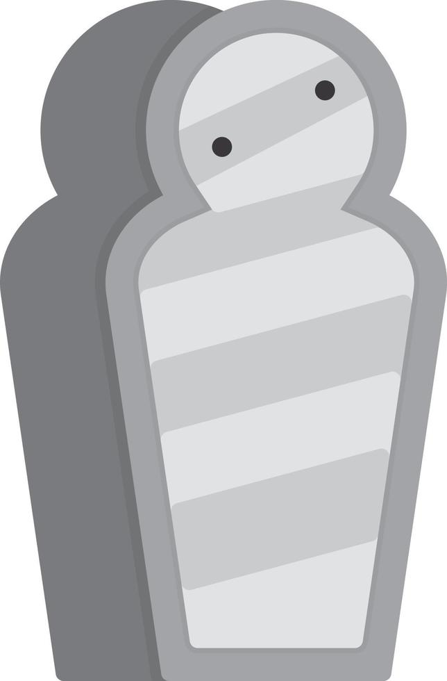 momia plana en escala de grises vector