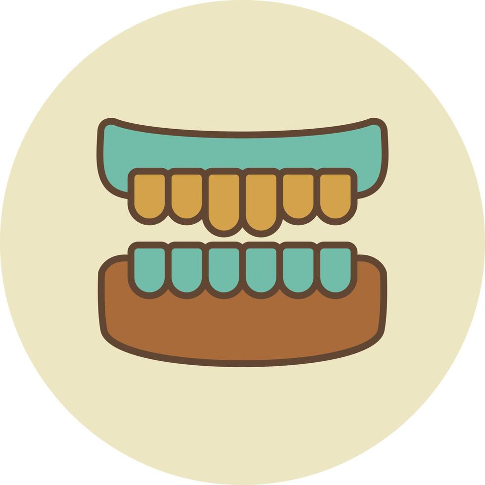 Denture Filled Retro vector