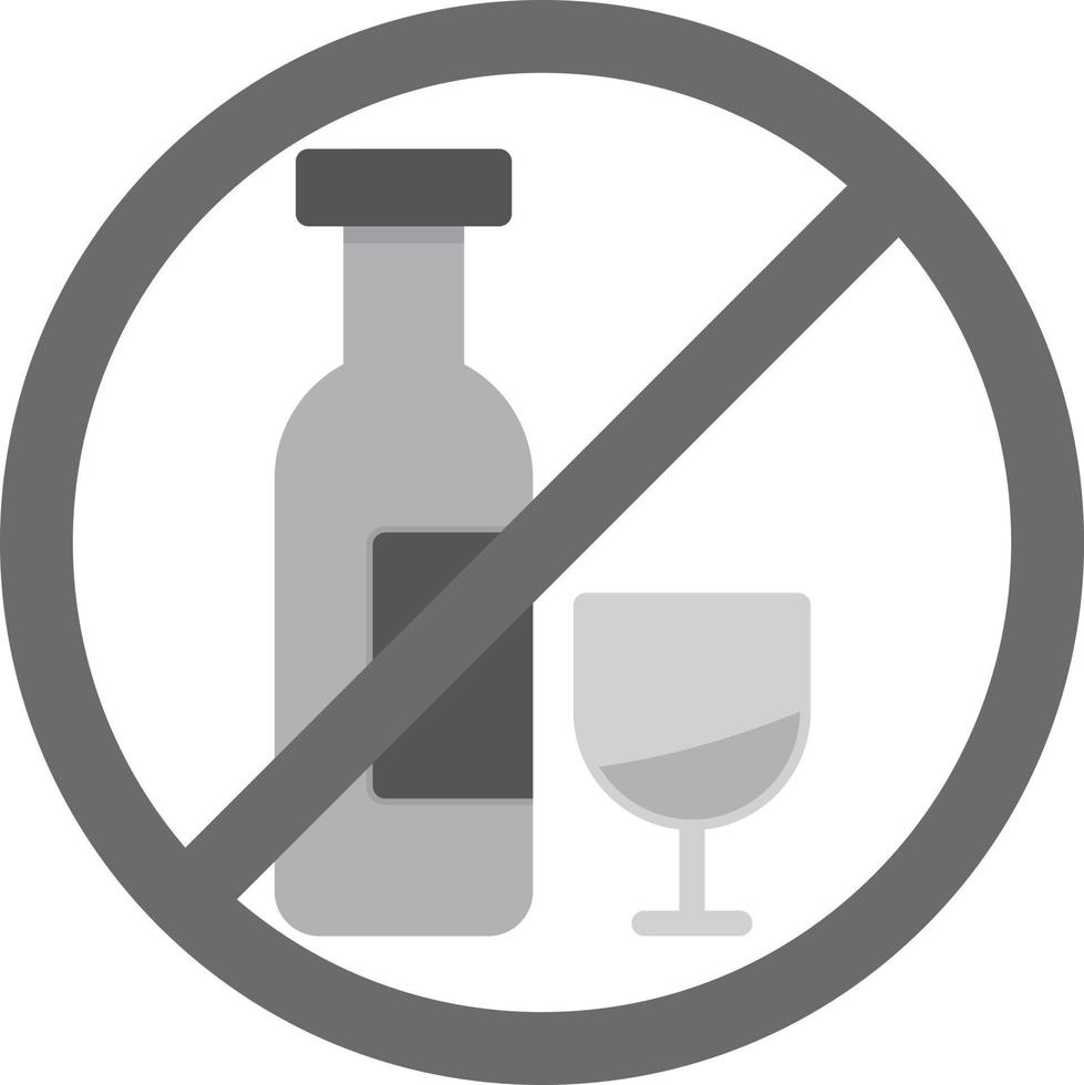 No Alcohol Flat Greyscale vector