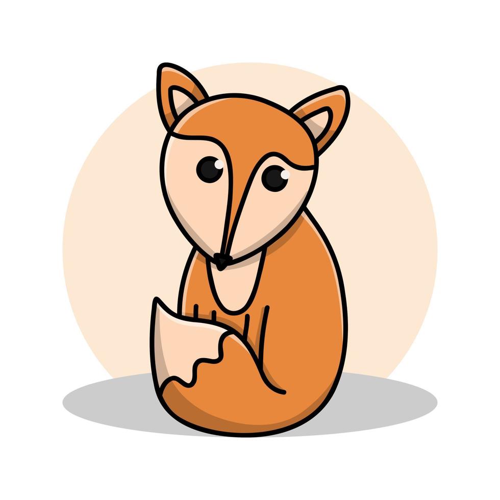 dibujos animados de icono de dibujos animados de fox. vector de símbolo salvaje animal