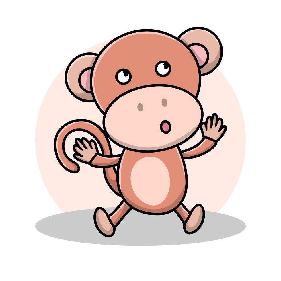 Monkey Cartoon Icon Cartoon. Animal Zoo Symbol Vector