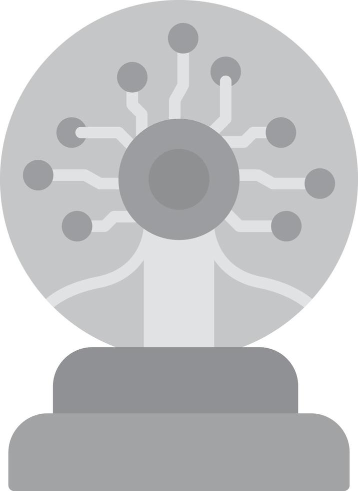 Plasma Ball Flat Greyscale vector