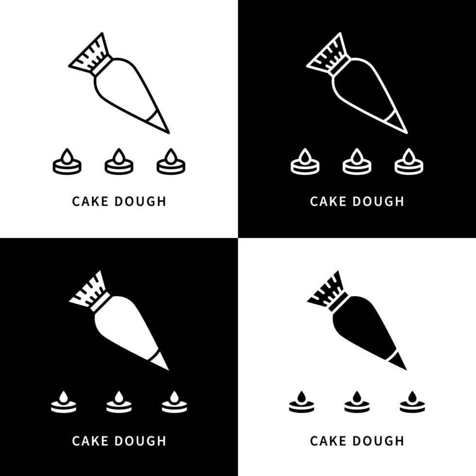 icono de masa de pastel. logotipo de hornear y cocinar. símbolo de vector de pastelería y panadería