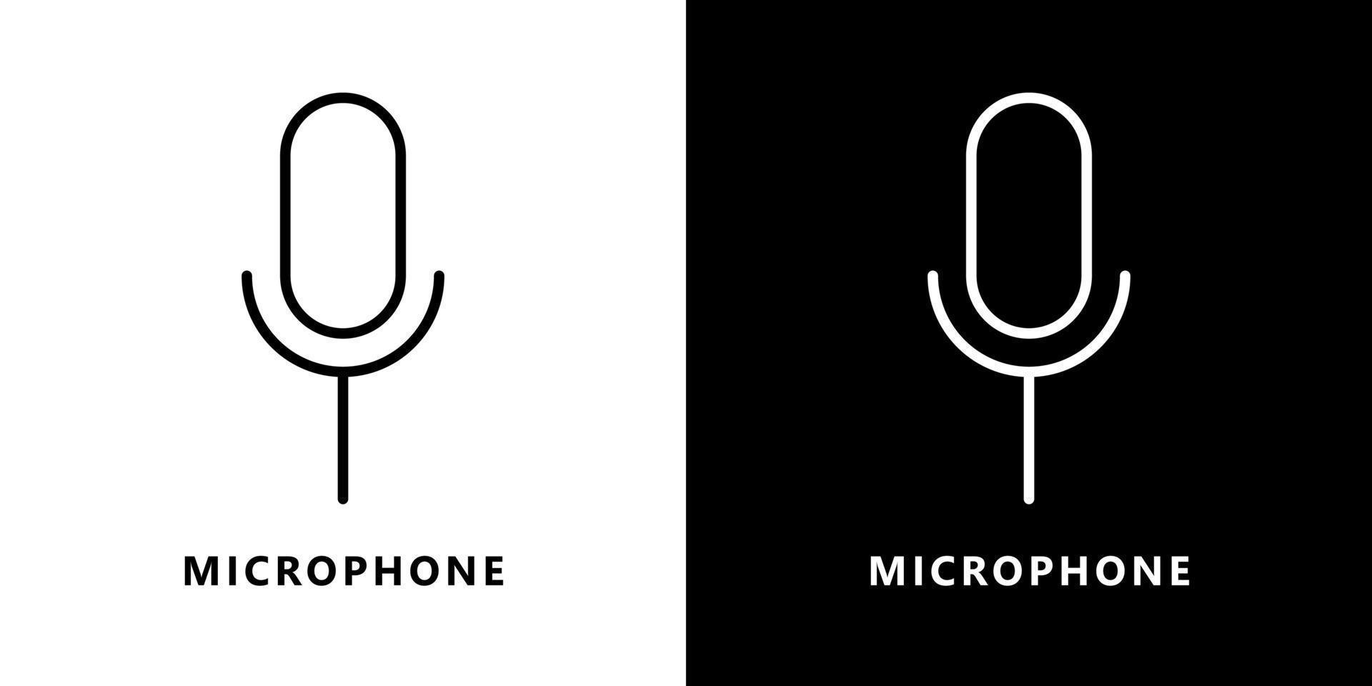 logotipo de icono de micrófono y podcast. Ilustración de vector de audio de medios de estudio de radio