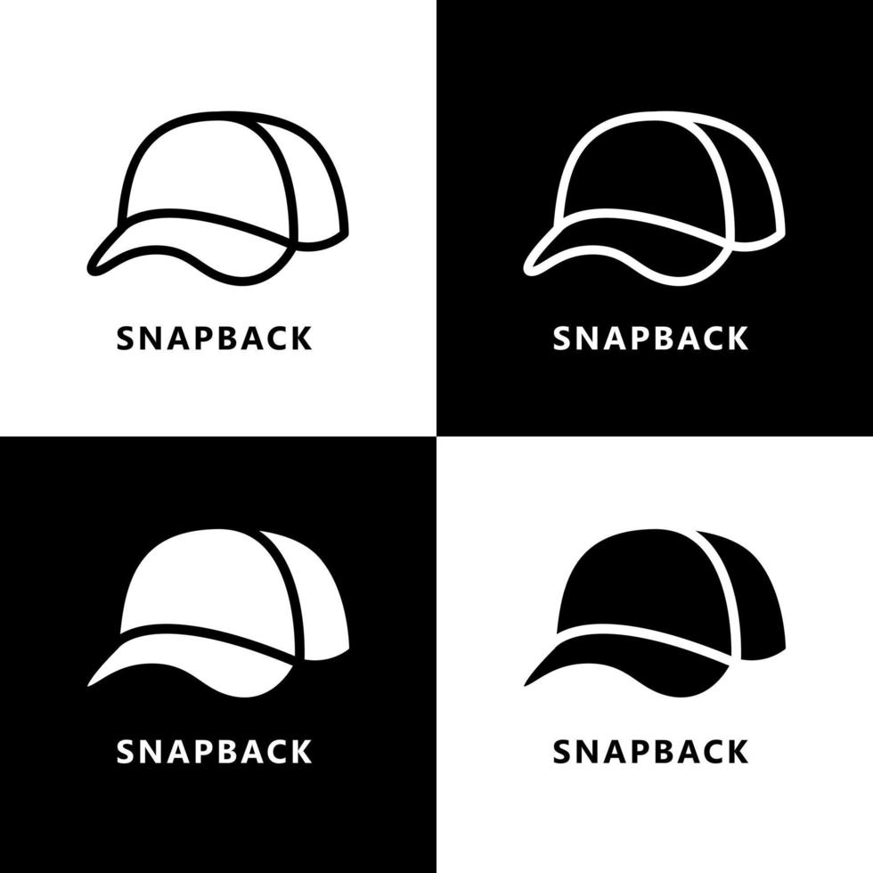 icono de gorra de dibujos animados. logotipo de vector de símbolo de snapback