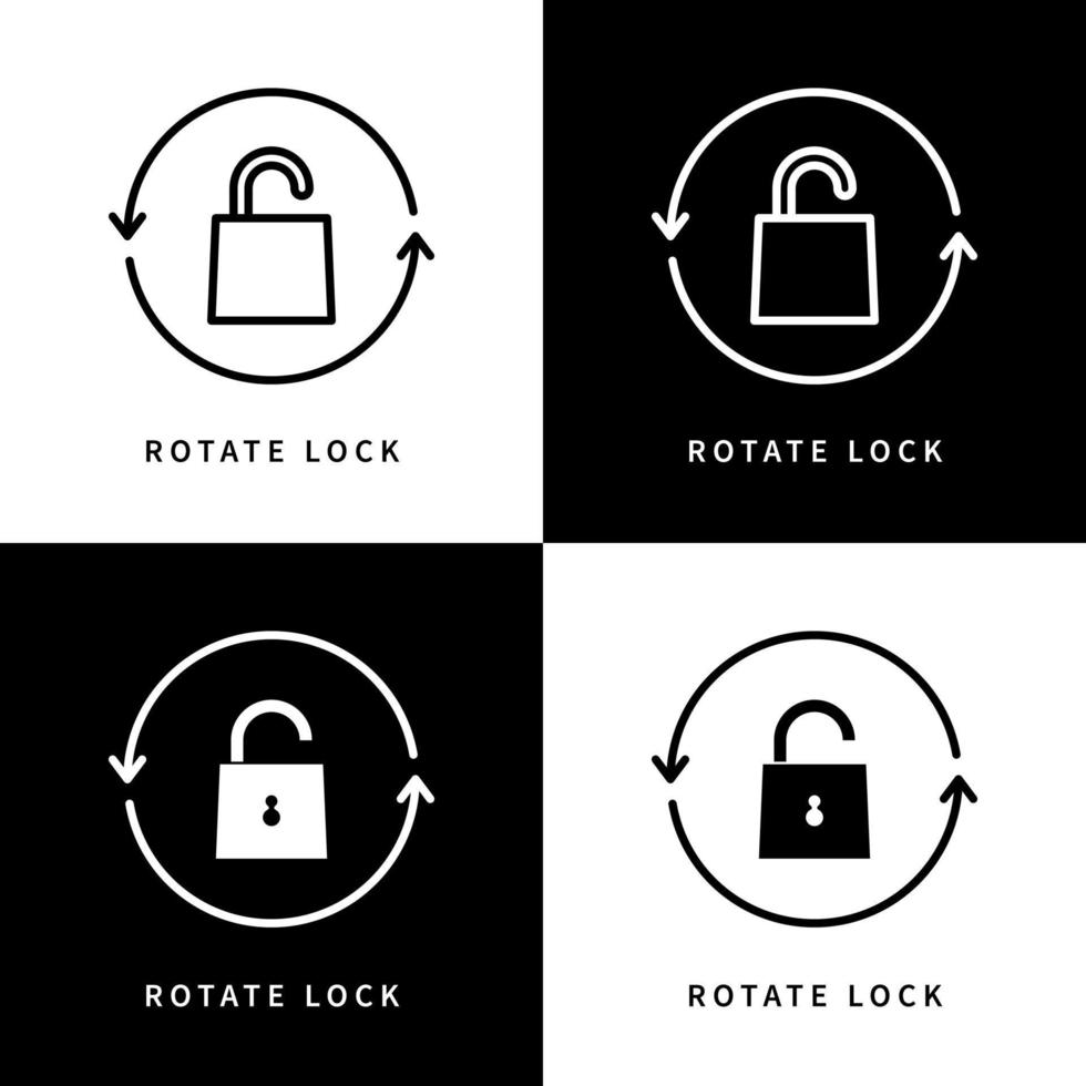 Lock Rotation Icon. Rotate Screen Logo Vector Illustration