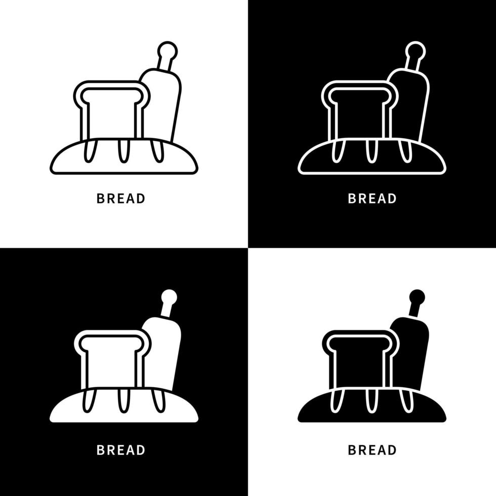 Bread Snack Icon. Baker and Cooking Logo. Bakery And pastry Meal Vector Symbol