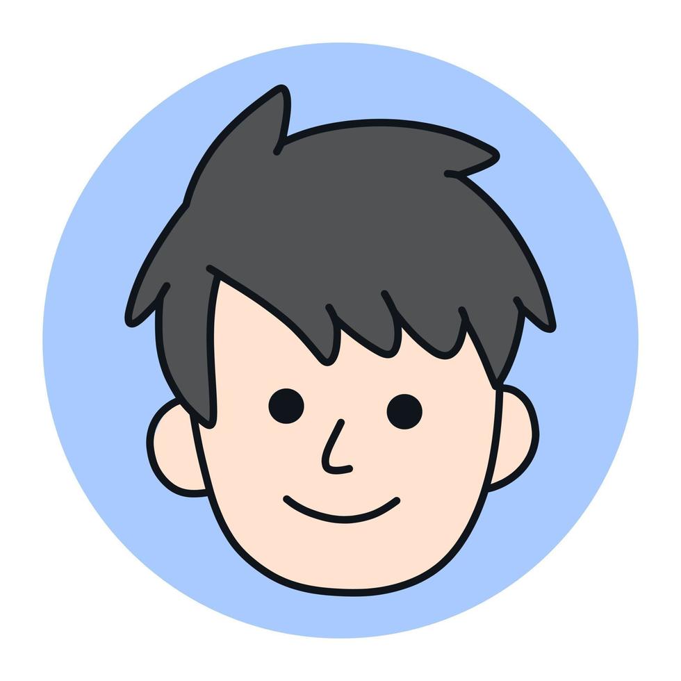 caricatura de icono de avatar hombre. Ilustración de vector de mascota de perfil masculino. logotipo de usuario de empresa de cara de cabeza