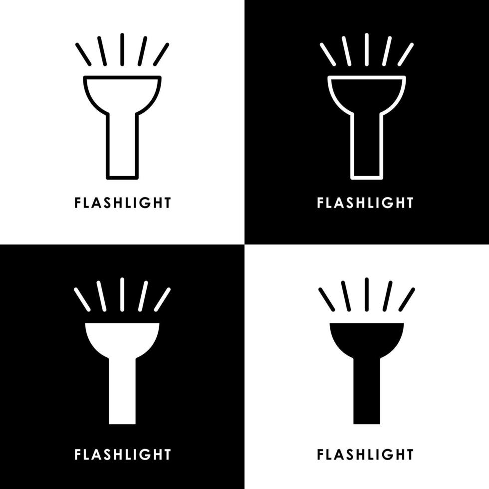 Flashlight Icon Symbol. Lamp And Bright Logo Vector Illustration