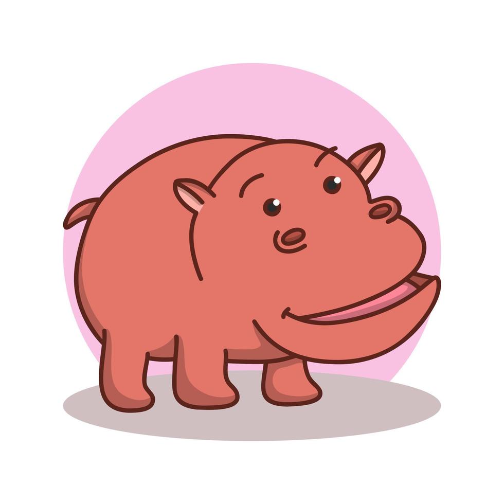 Hippopotamus Icon Cartoon. Mammal Symbol Vector