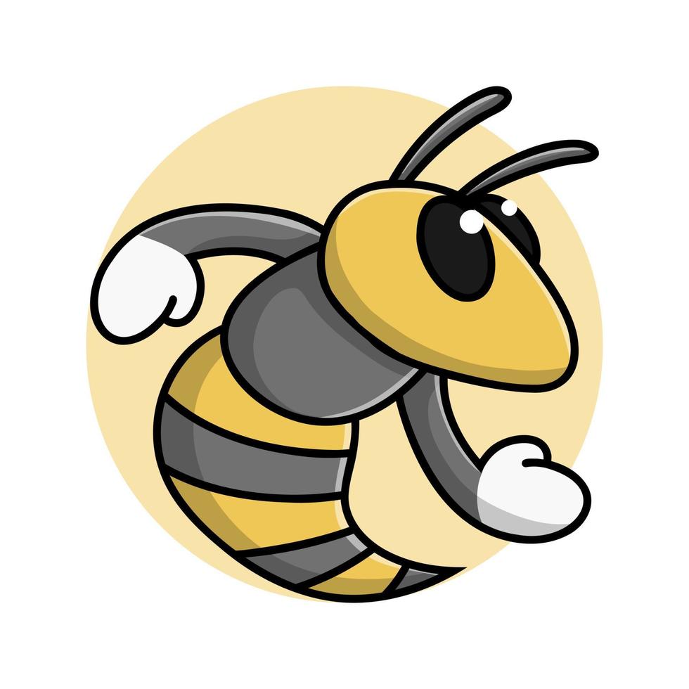 Bee Cartoon Icon. Insect Symbol Vector
