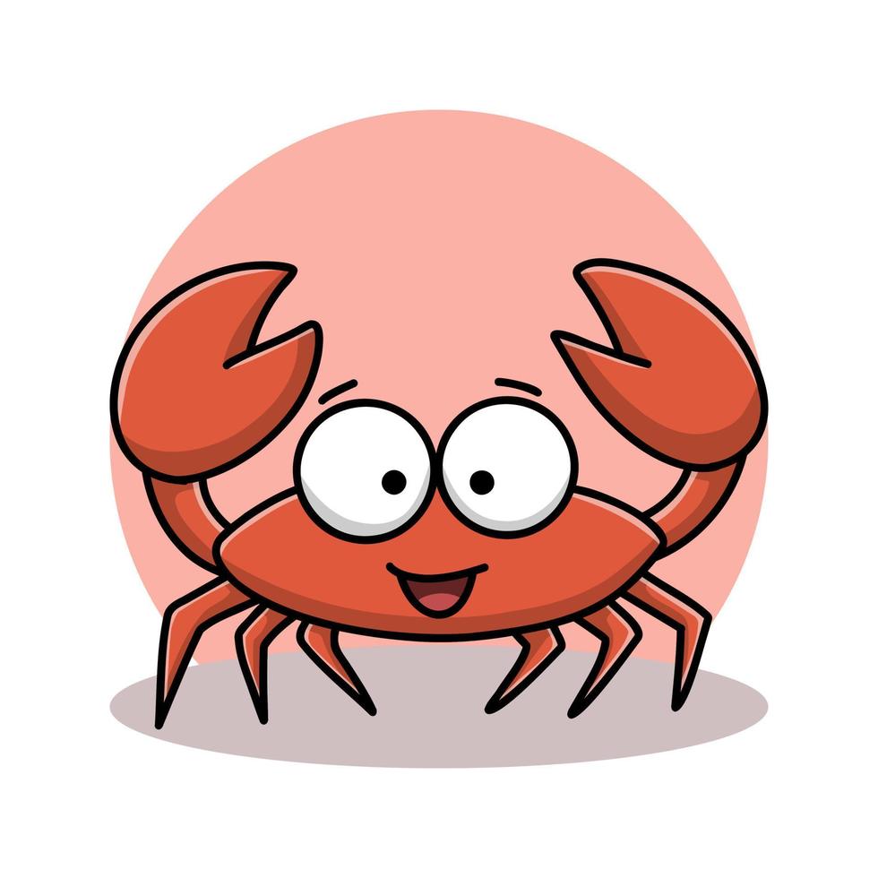 icono de dibujos animados de cangrejo de dibujos animados. vector de símbolo de mariscos