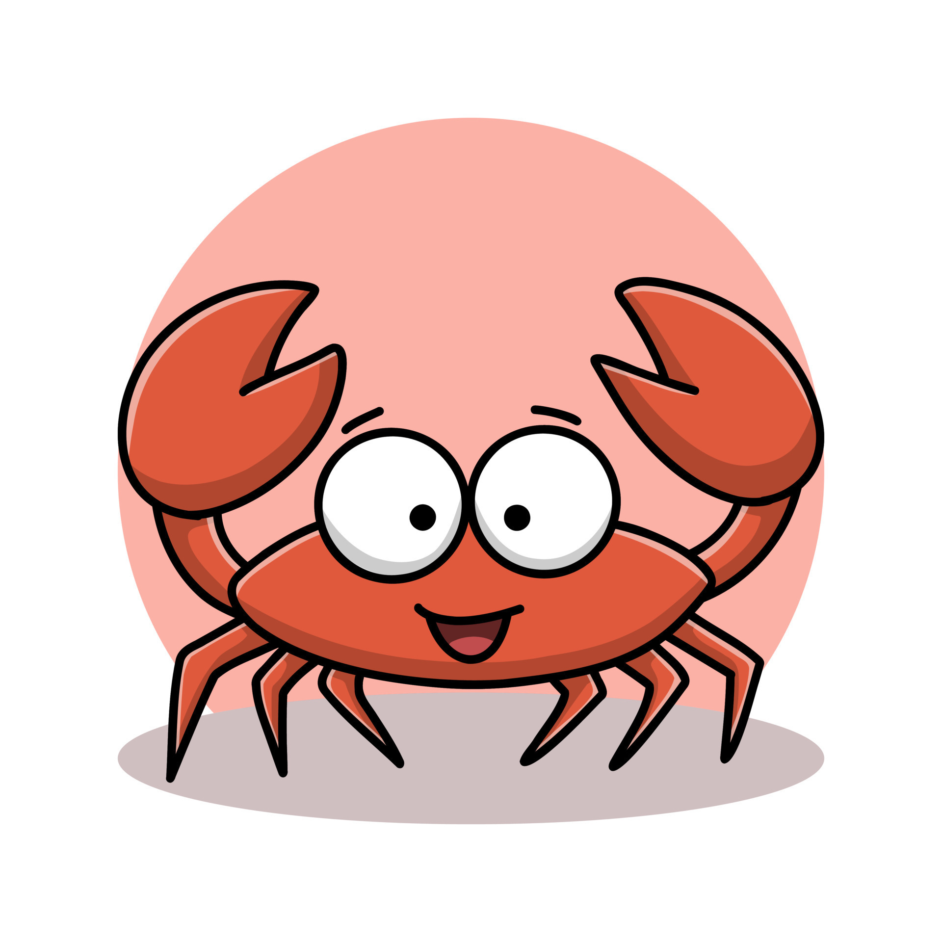 Crab Cartoon Icon Cartoon. Seafood Symbol Vector 9749767 Vector Art at