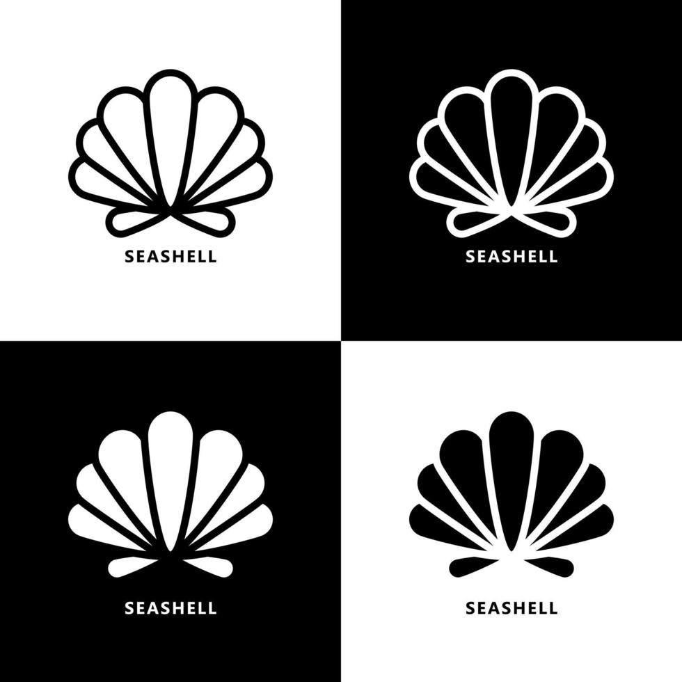 Shell Icon Cartoon. Seashell Symbol Vector Logo