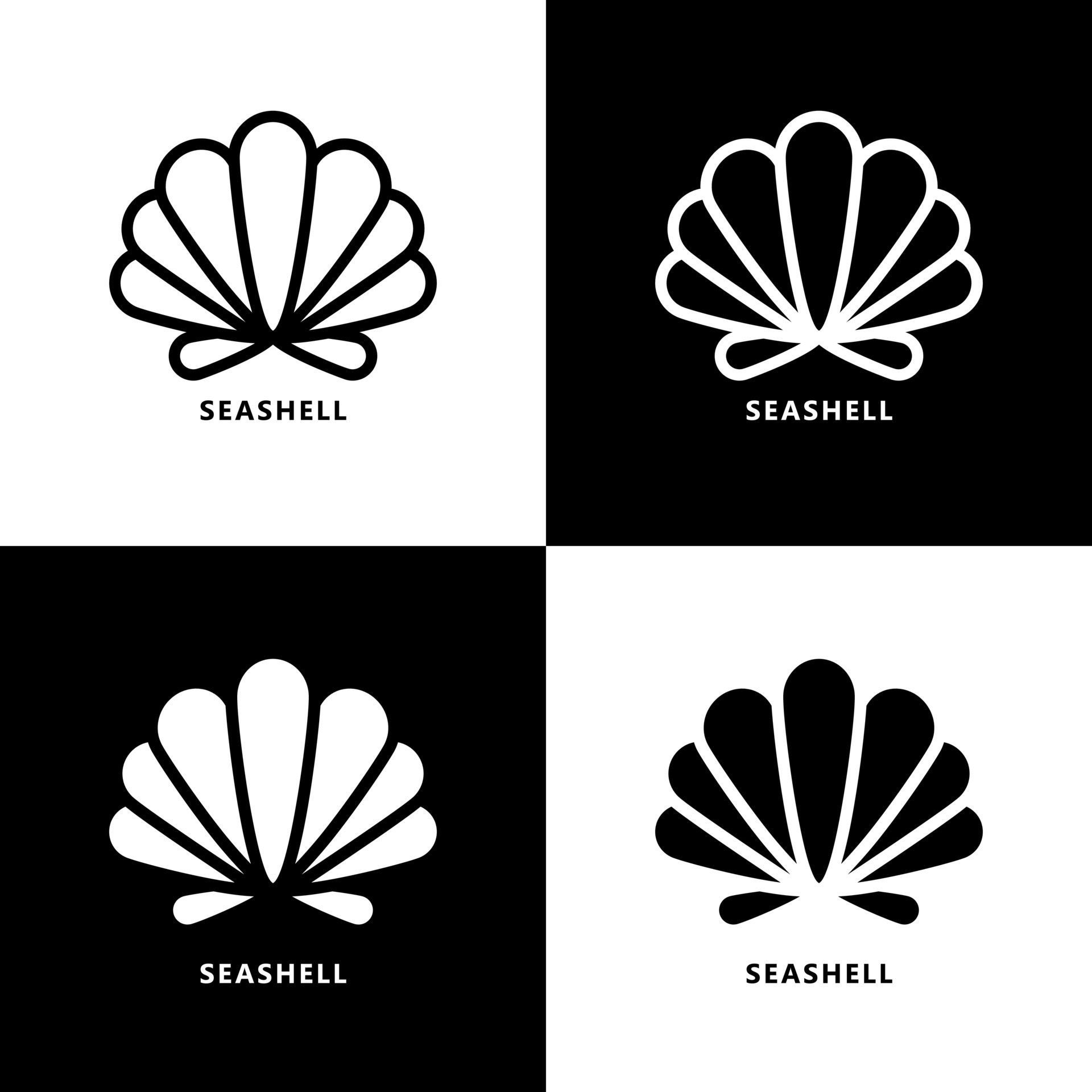 Shell Icon Cartoon. Seashell Symbol Vector Logo 9749772 Vector Art at