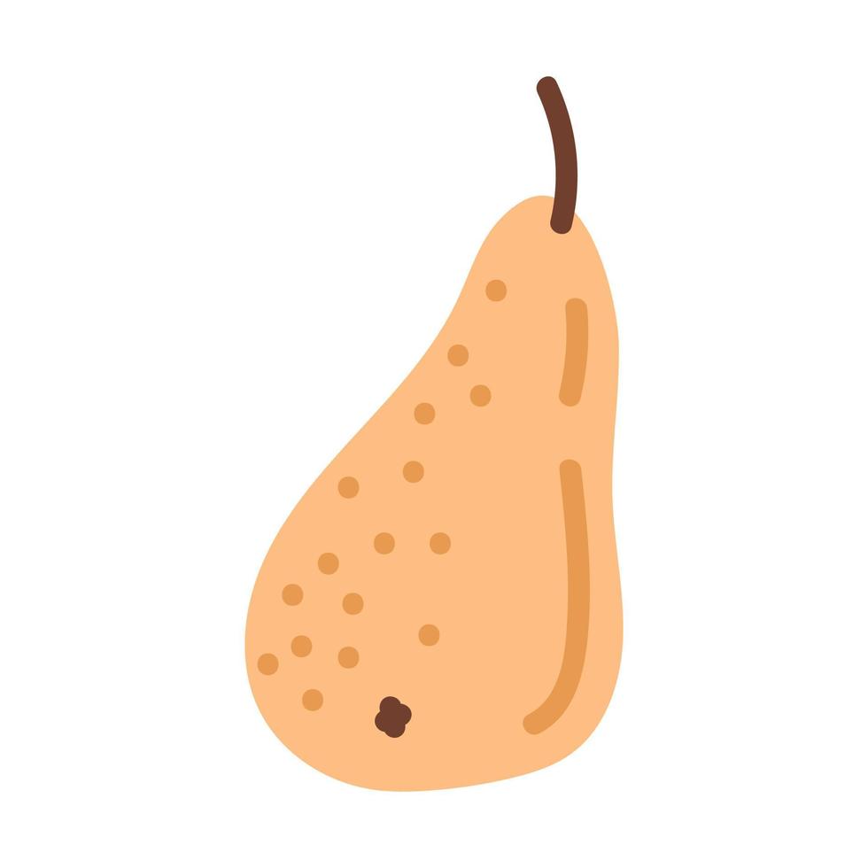 Pear Doodle style Cozy autumn. Flat vector illustration