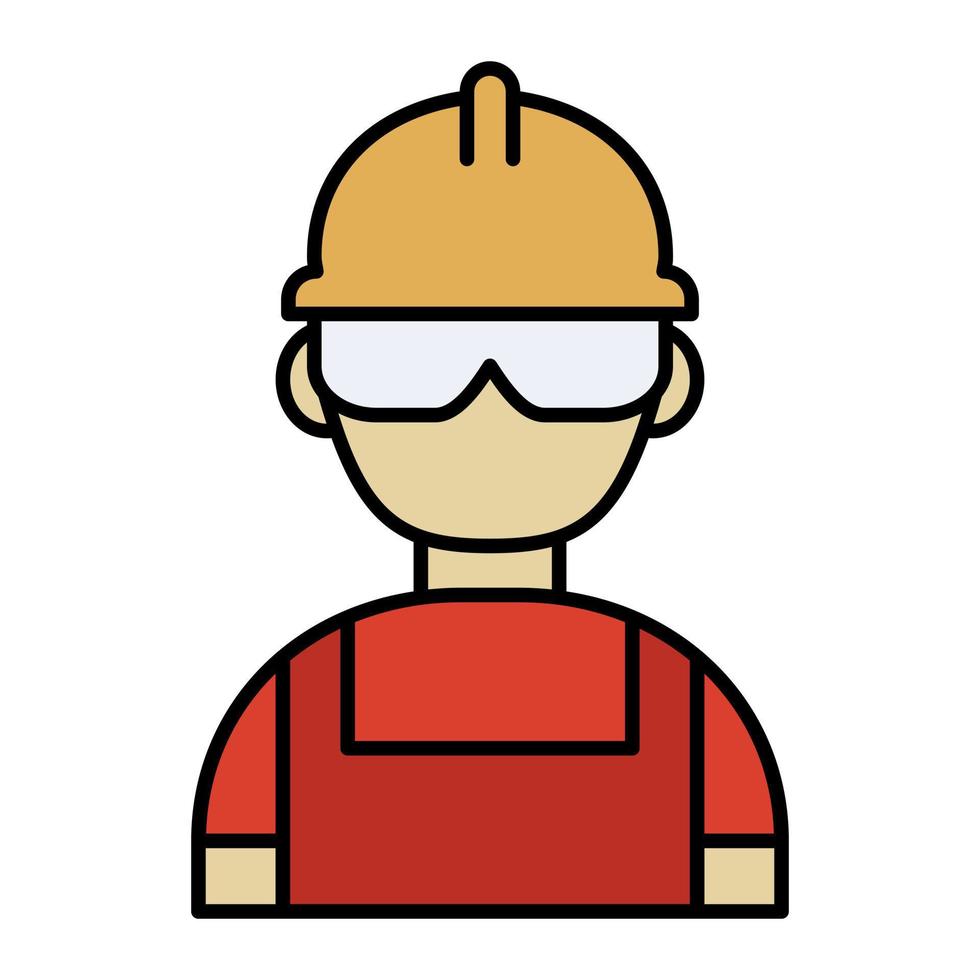 dibujos animados de icono de trabajador minero. vector de símbolo de construcción e ingeniería