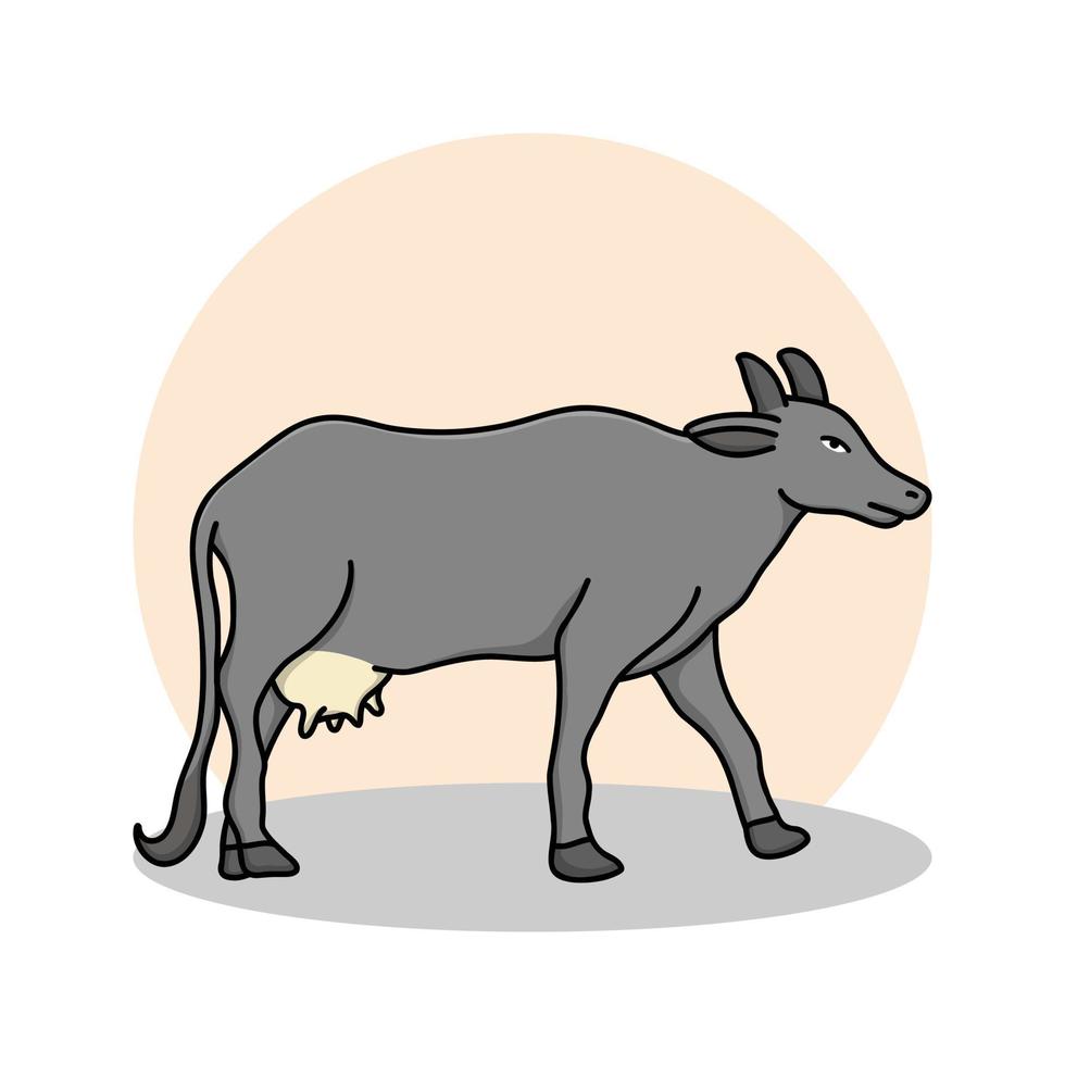 Buffalo Icon Cartoon. Cow Symbol Vector