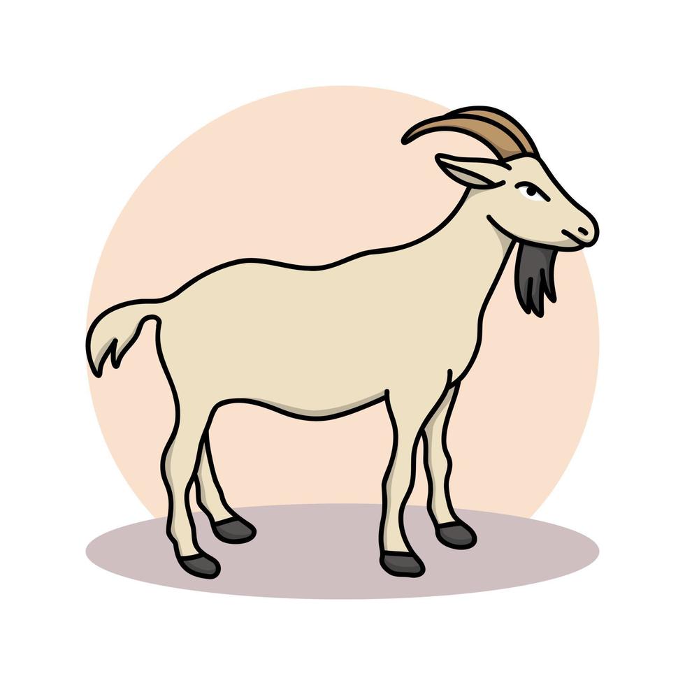 Goat Cartoon Icon Cartoon. Animal Farm Symbol Vector