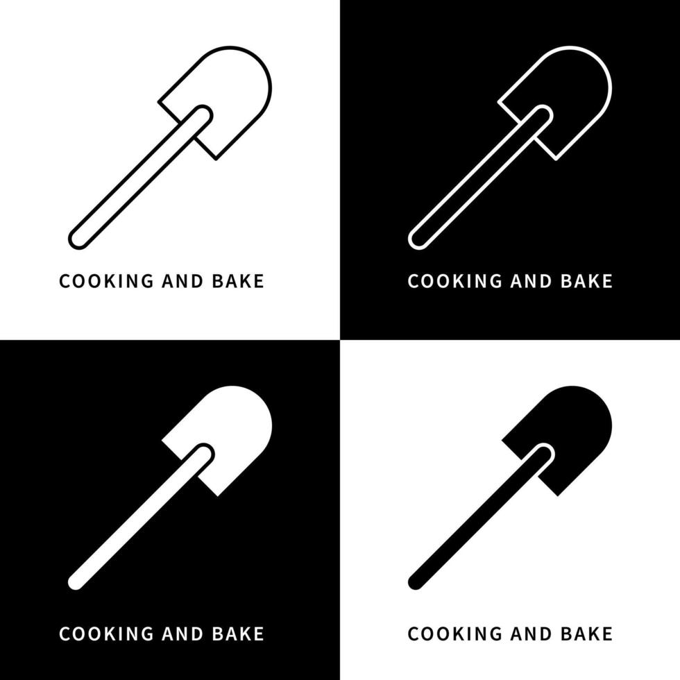 Cooking And Bake Kitchenware Icon. Spatula Utensil Vector Symbol. Food And Cake Tools Logo