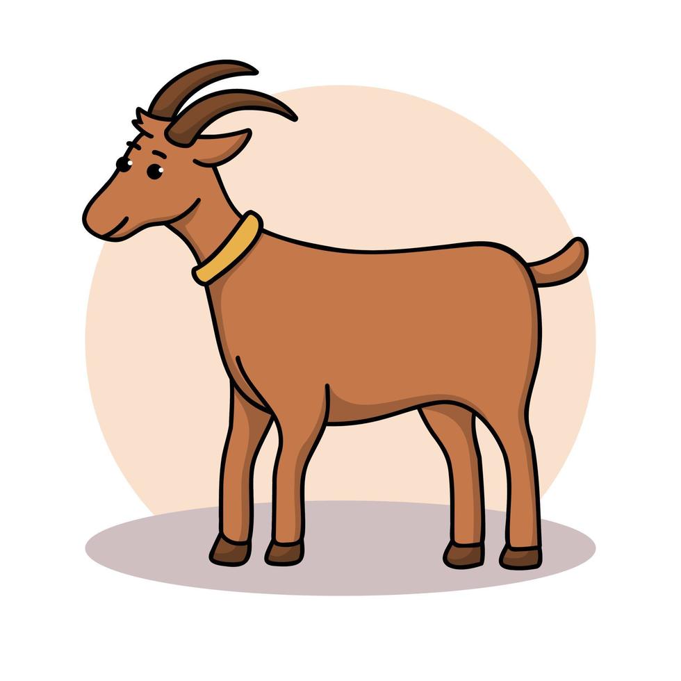 Goat Icon Cartoon. Animal Farm Mascot Symbol Vector