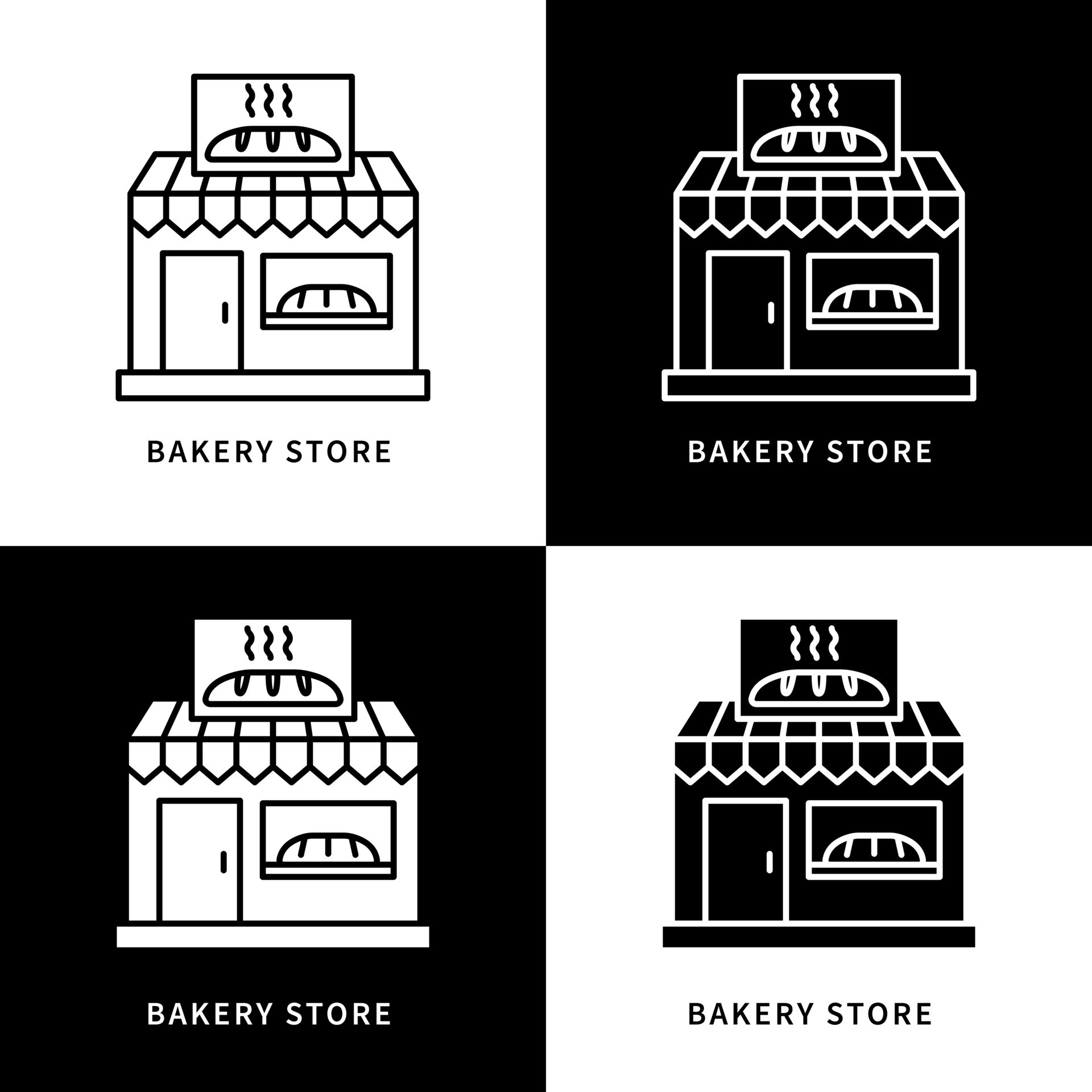 Bakery Store Icon. Cafe and Cake Shop Logo. Bakehouse Vector Symbol 9749918 Vector Art at Vecteezy