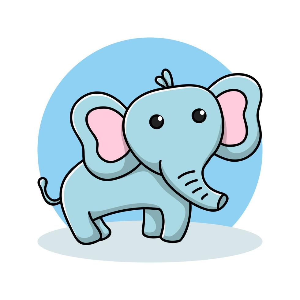 Elephant Animal Icon Cartoon. Safari and Zoo Mascot Symbol Vector