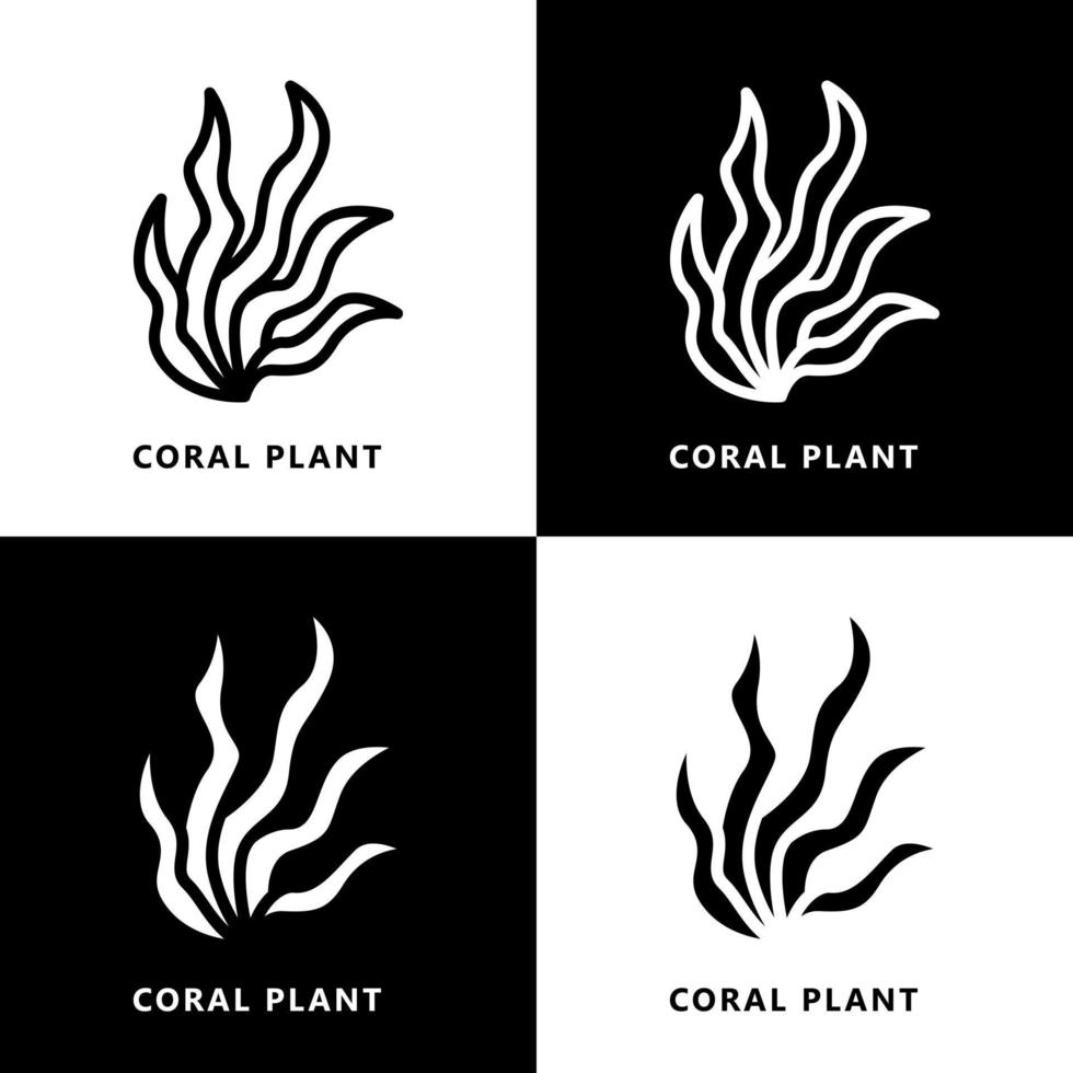 vector de símbolo de planta de coral. logotipo de dibujos animados de icono de planta de arrecife