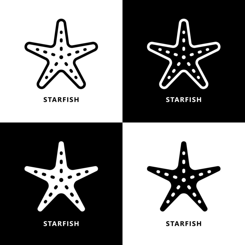 Starfish Icon Cartoon. Sea Animal Symbol Vector Logo