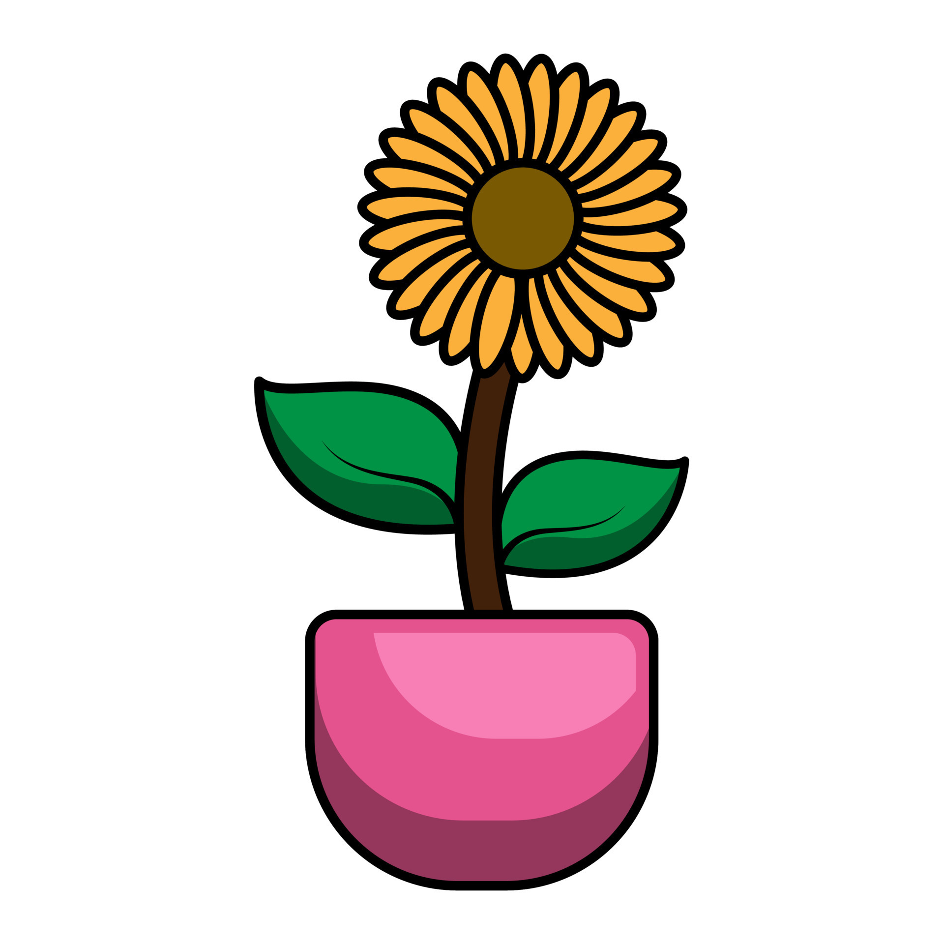 sunflower in pot with cute design 9749935 Vector Art at Vecteezy