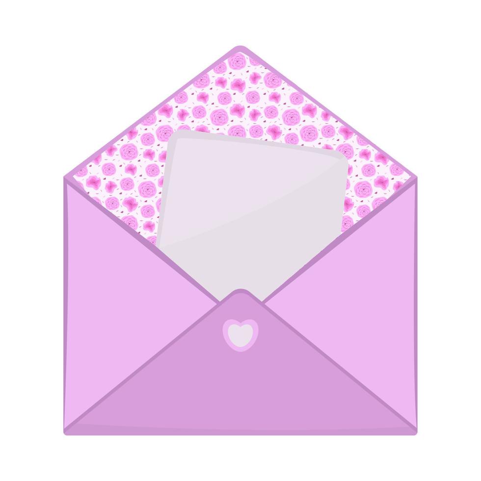 An open pink envelope vector