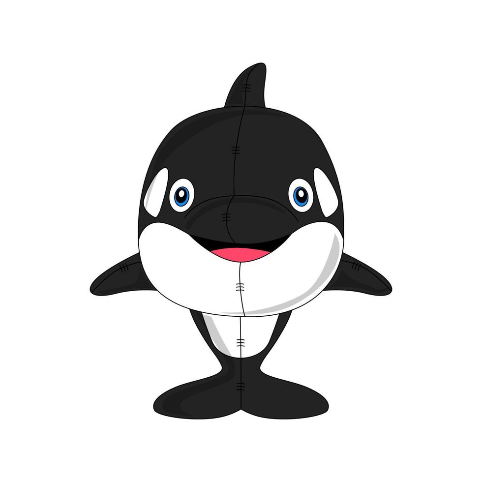 Illustration of a stuffed orca, great for children's story books, education, science, websites, games, stickers, t-shirts, printing, and more vector