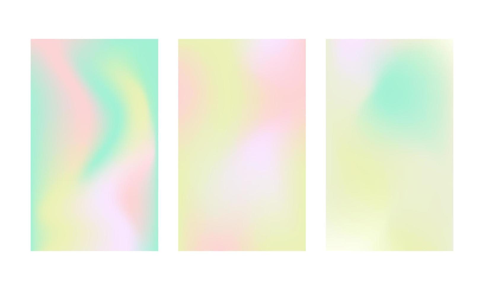 Set of vector gradients in pastel colors. For covers, wallpapers, branding and other projects.