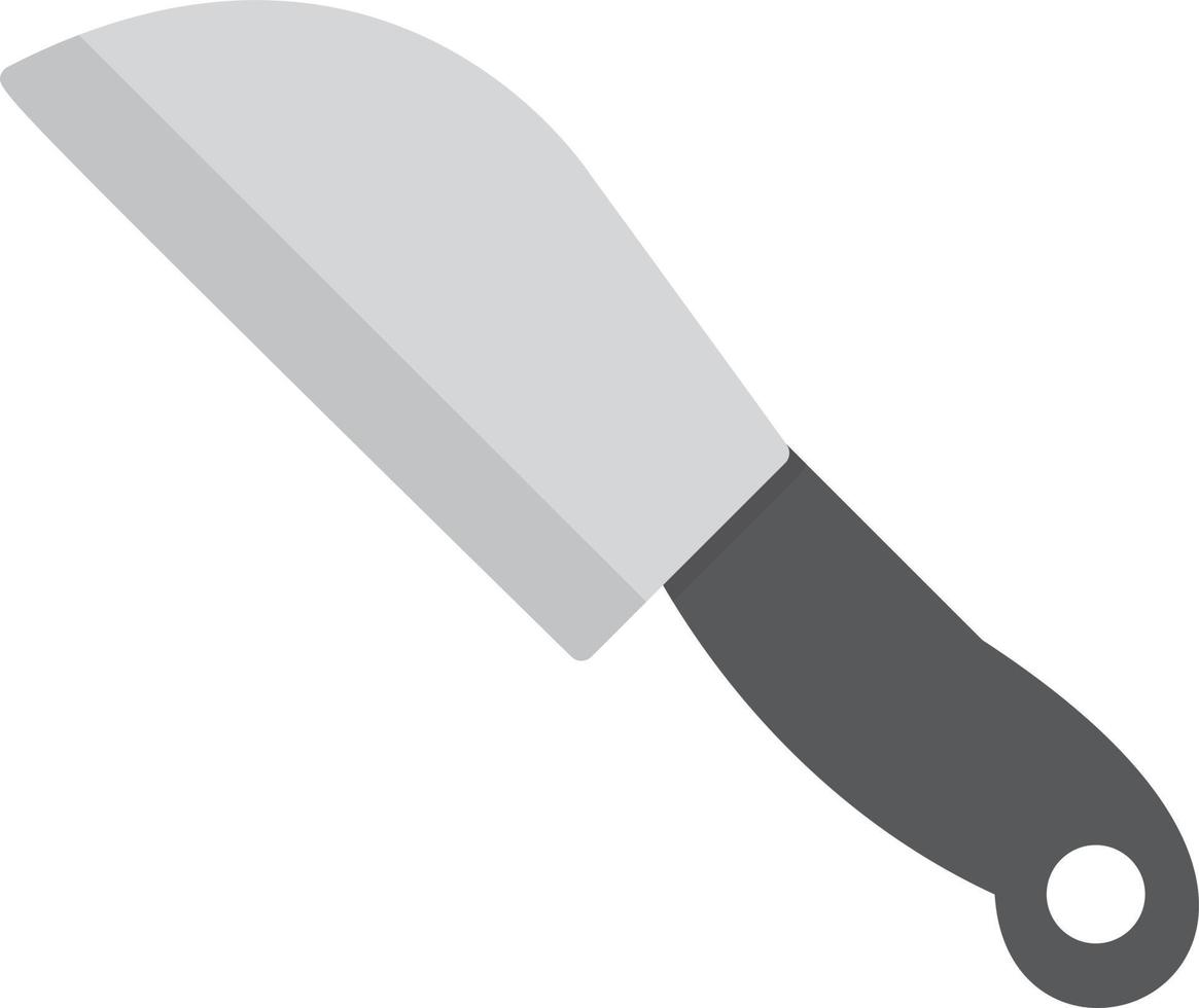 cuchillo plano en escala de grises vector