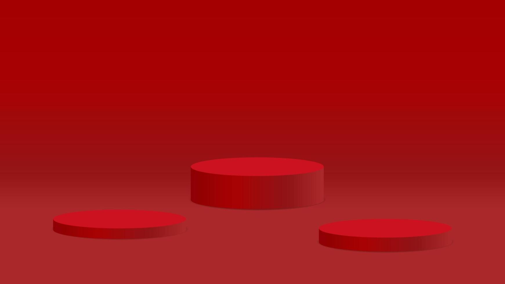 pedestal redondo rojo en blanco. podio ganador circular premiado por exhibición de publicidad de productos de lujo excepcional sobre fondo de iluminación de gradiente blanco en escena de estudio vector