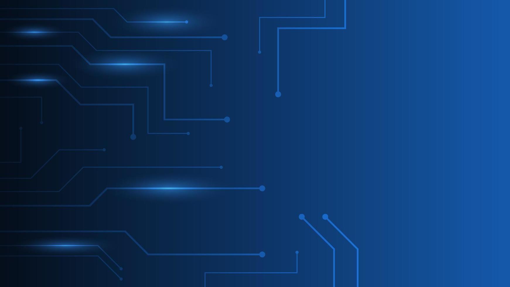 Hi-tech digital circuit board. futuristic AI pad and electrical lines connected on blue lighting background vector